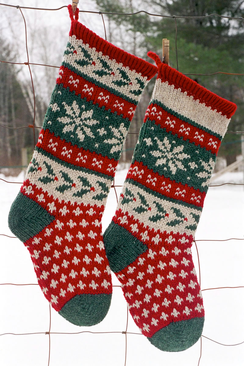 Holly Christmas Stocking Kits and Pattern - Annie's Woolens