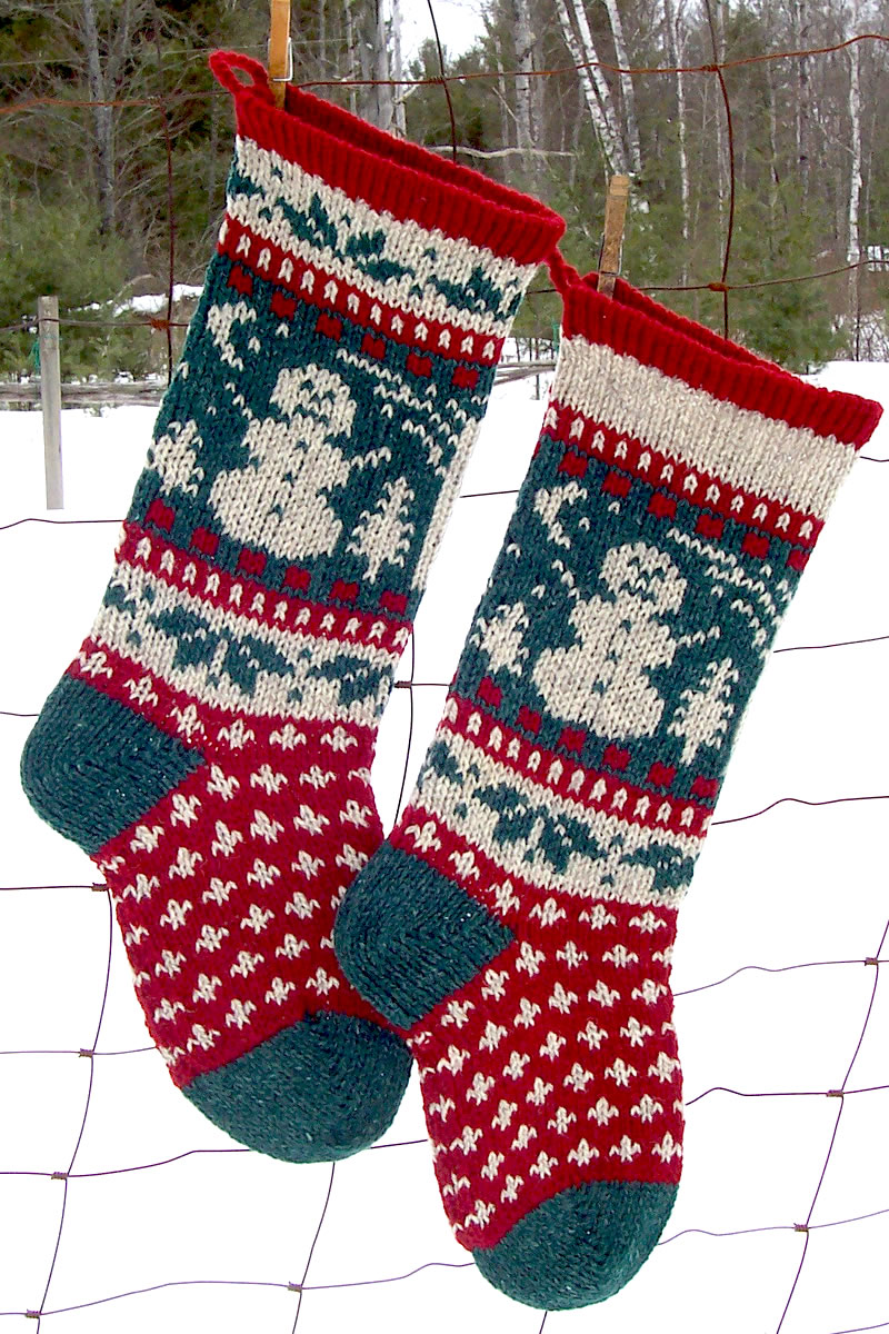 Frosty Snowman Themed Quilted Christmas Stocking Medium Plus